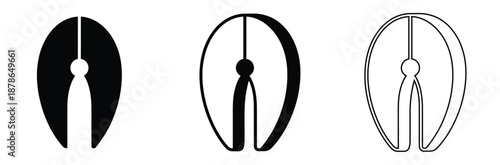 Fish steak icon. Salmon, Tuna or Athanasius section piece of fish. Vector illustration isolated on white background.,Modern abstract shapes in black and white for design,