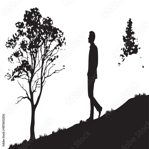 Black unposed Silhouette Vector, High Quality Illustration on White Background