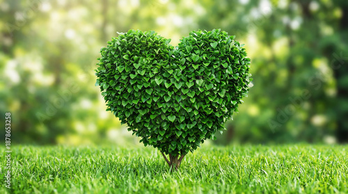 Tree with heart shape symbolizing Valentine's Day
