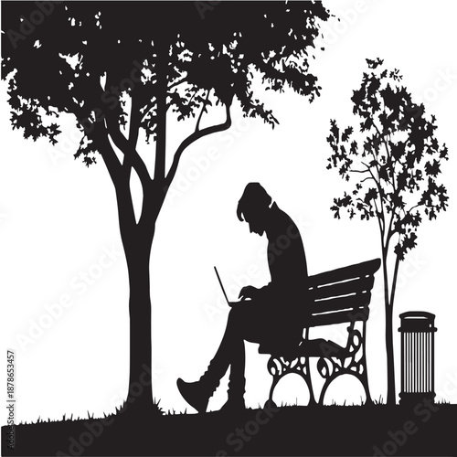 Black working from unique Silhouette Vector, High Quality Illustration on White Background