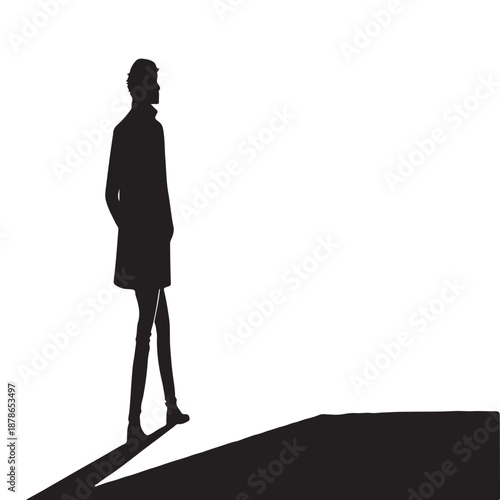 Black unposed Silhouette Vector, High Quality Illustration on White Background