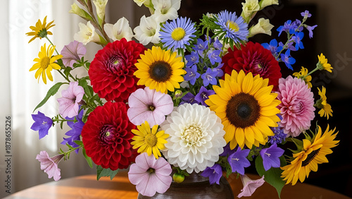 Vivid flowers in various shapes