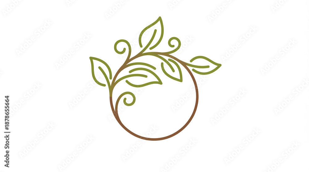 Fototapeta premium Earth illustration with leaves symbolizing environmental protection. World earth day