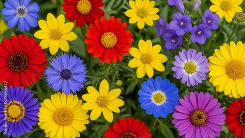 Vivid flowers in various shapes