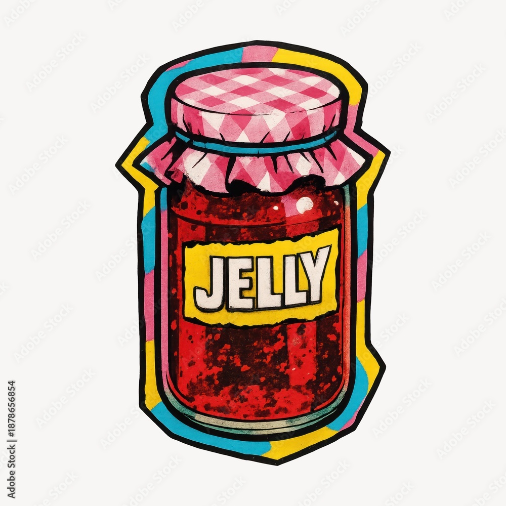 Fototapeta premium Colorful jar of jelly