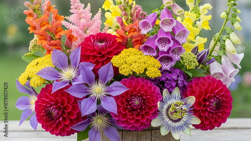 Vivid flowers in various shapes