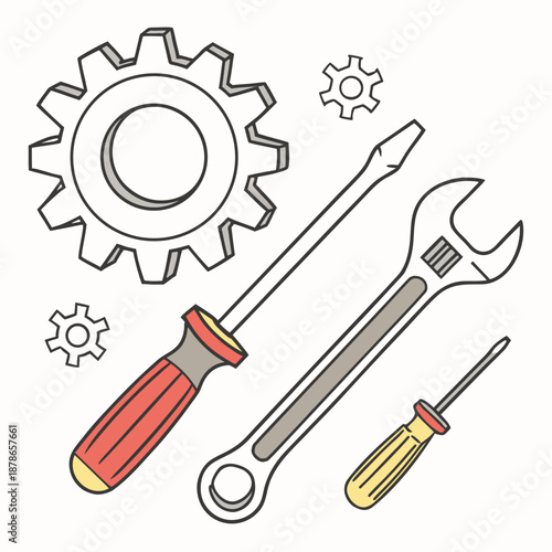 House Construction Blueprint and Architectural Design Planning Illustration