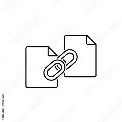 Close-up of Clipped Paper and Paperclip on White Background for Office and Document Management