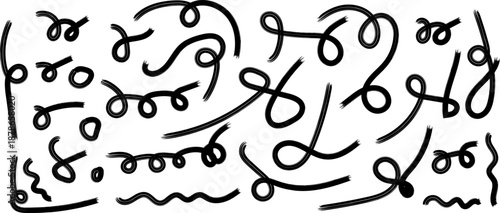 A black and white image of abstract artistic scribbles and loops on a plain white background high-quality professional detailed modern elegant stylish