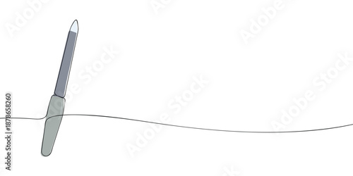 Illustration of a nail file with a slim handle and abrasive surface, used for shaping, smoothing, and finishing fingernails and toenails during nail care.