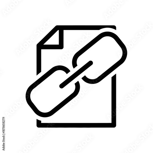 Close-up of Document with Chain Link Icon Symbolizing Connection or Linkage