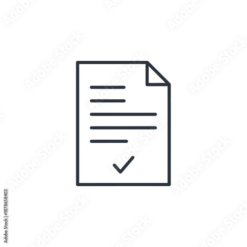 Close-up of Document with Checkmark on White Background for Business Presentation