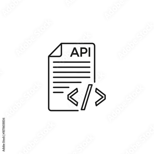 Close-up of Software Development Code Snippet with API Document Icon