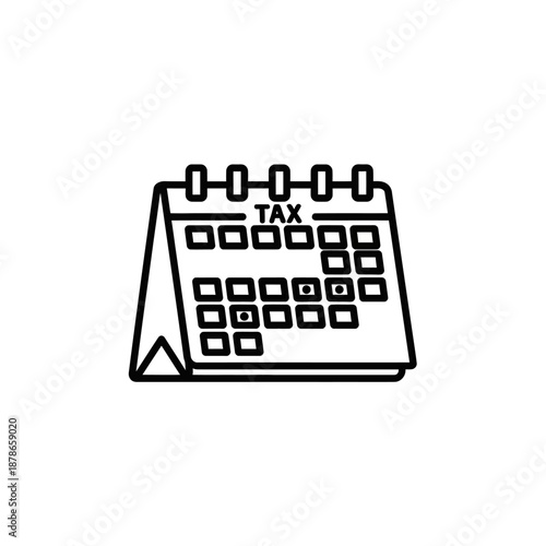 Desk Calendar with Tax Reminder and Financial Planning Concept