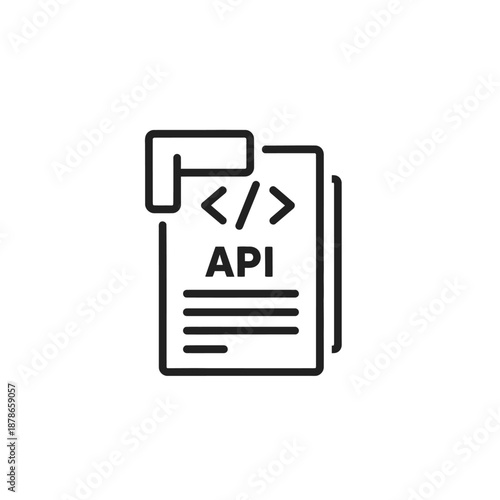 Digital API Documentation Icon for Software Development and Integration
