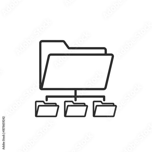 Digital File Organization Concept with Folder Icons for Data Management and Archiving