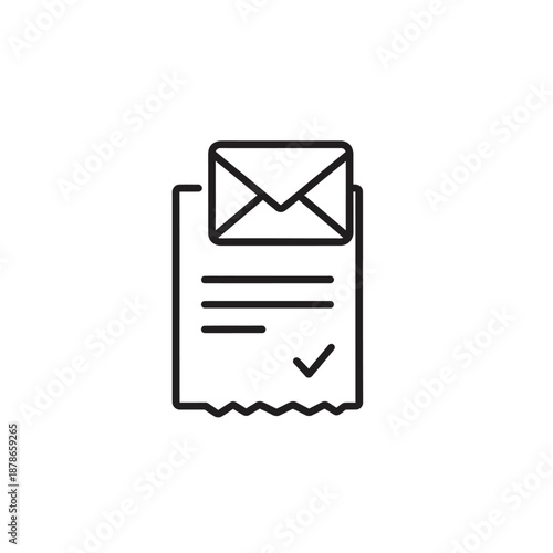 Digital Mail Receipt Icon for Email Confirmation and Communication