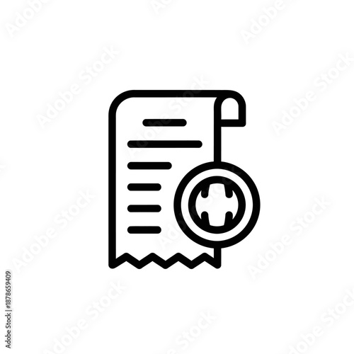 Digital Receipt with Contactless Payment Icon for E-commerce and Shopping