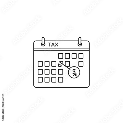 Digital Tax Payment Calendar Illustration for Financial Administration
