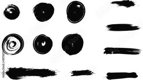 Brush strokes and smudges on a white background