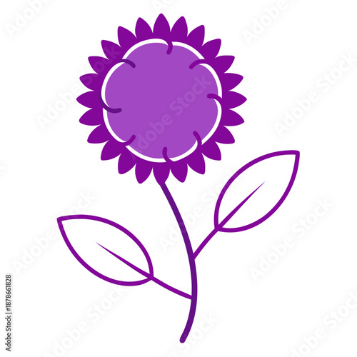  gomphrena globosa buddy purple vector line art  on white background 