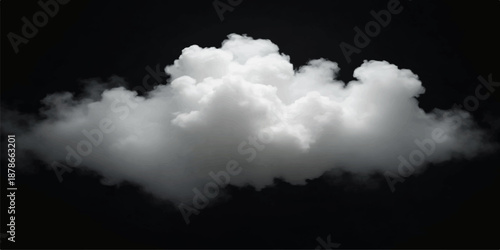 Fluffy white clouds drift across a bright blue summer sky while dramatic dark smoke rises against a black background to create an abstract nature cloudscape of light and storm