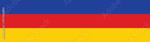 Blurred background image featuring horizontal stripes of vibrant blue, intense red, and bright yellow colors