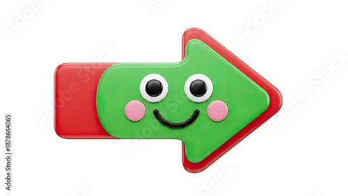 Cute cartoon arrow with smiling face