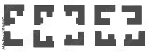 Modular sofa silhouette CAD drawings, top view sectional seating system, architectural plan symbols, vector outline – Professional Architectural CAD Collection