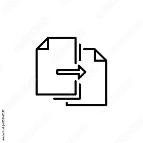Document Transfer Icon for Digital Files and Data Sharing