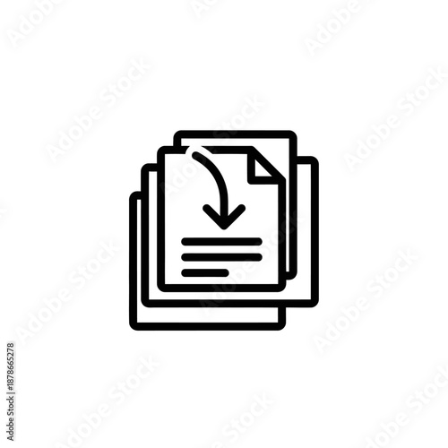 Document Download Icon for Digital Files and Web Content Usage