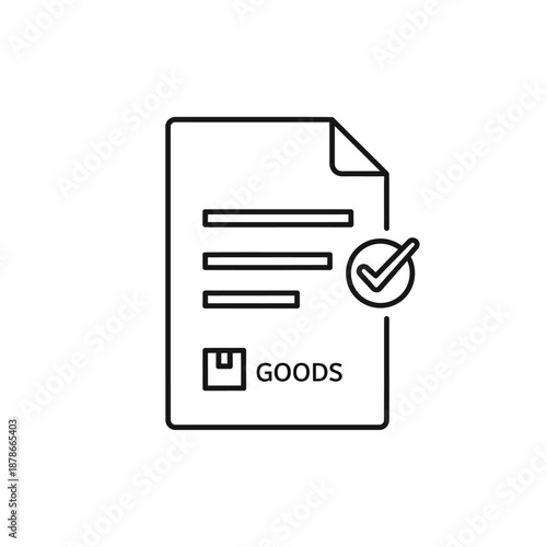 Document Icon with Checklist and Goods Label for Digital Files and Storage