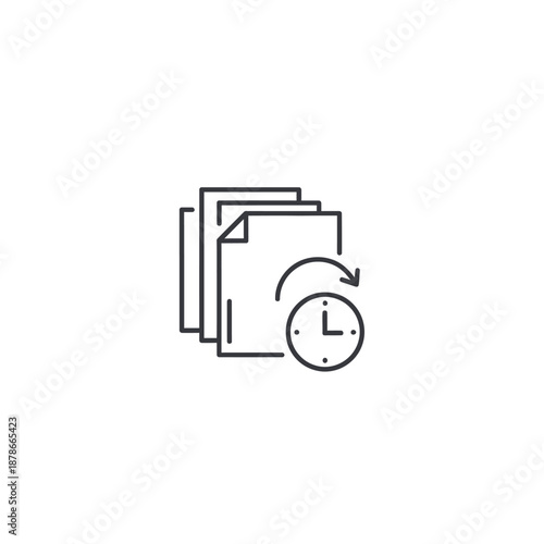 Document Management and Organization Concept with File Sorting and Clock Illustration