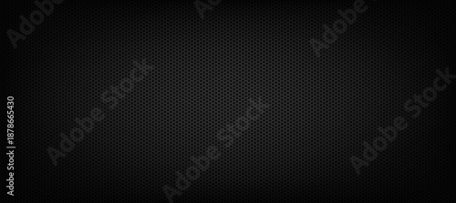 Dark metal diamond mesh grid background. Seamless vector illustration of black perforated steel grating sheet with rhombus holes for industrial technology and engineering design.