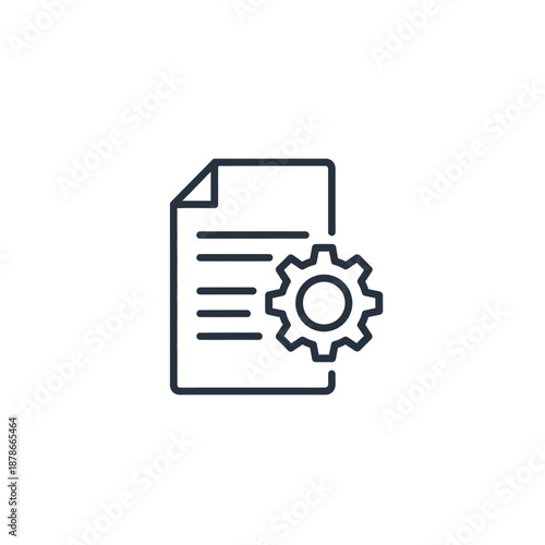 Document Management Concept with Gear and Paper Icon for Workflow Automation