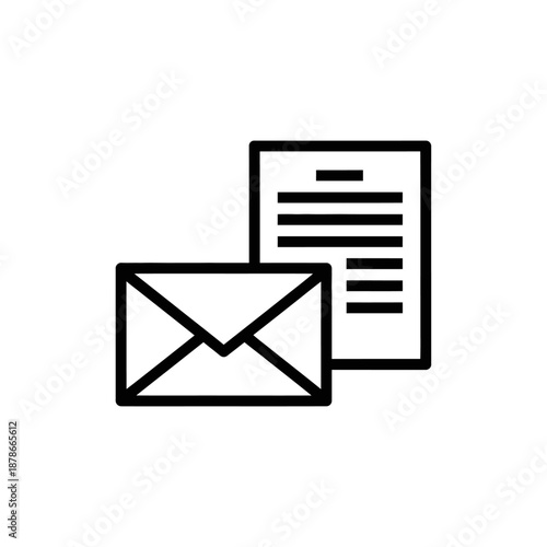 Email Letter Notification Icon for Digital Messaging Communication