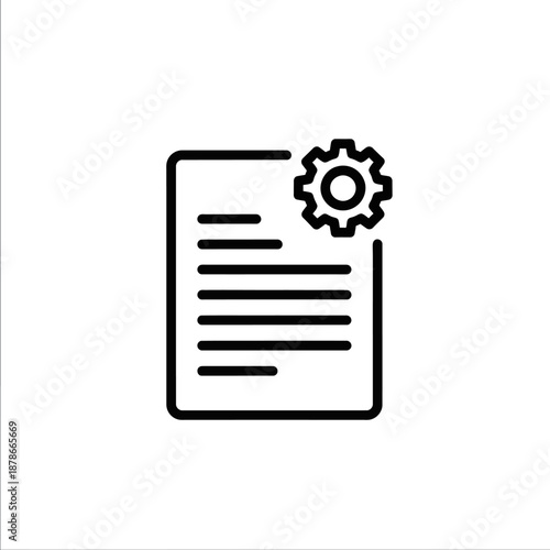 Document with Gear Icon Symbolizing Settings or Technical Data Visualization