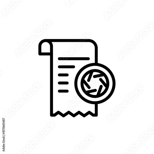 Document with magnifying glass icon representing review and analysis concept