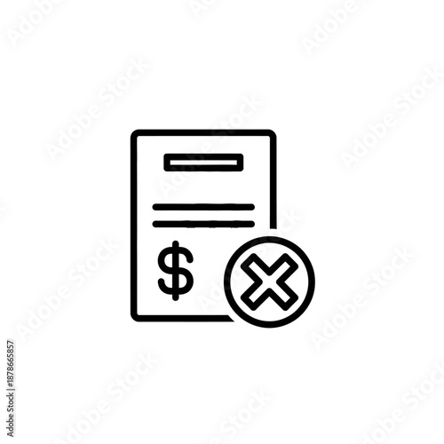 Financial Loss and Declined Payment Concept in Black and White Illustration