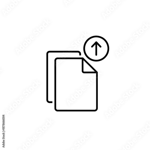 Icon of Cloud Document with Upload Arrow for Digital File Sharing