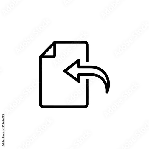 Icon of Document with Copy Arrow for Digital Files and Data Replication