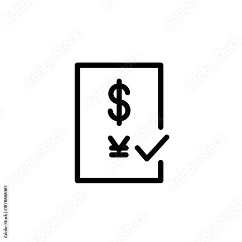 Financial Transaction Concept Illustration with Dollar Sign and Checkmark