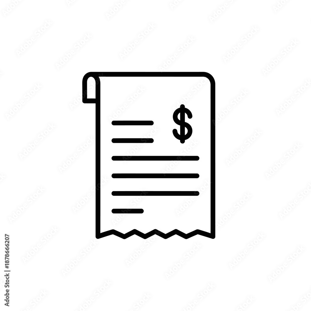 Fototapeta premium Financial Document with Dollar Sign for Business and Accounting Purposes