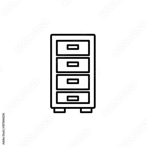 Minimalist Black and White Drawer Filing Cabinet for Office Organization