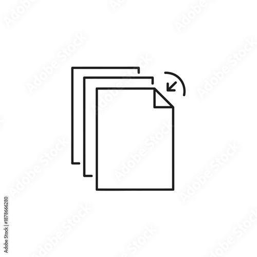 Minimalist Business Document Icon for Digital File Management and Data Organization