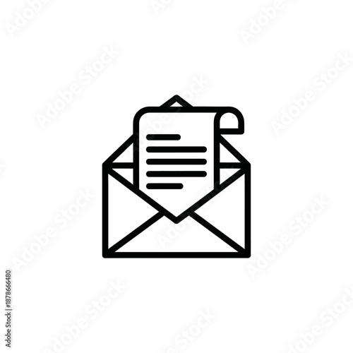 Mail Inbox with Letter and Envelope Illustration for Communication and Messaging
