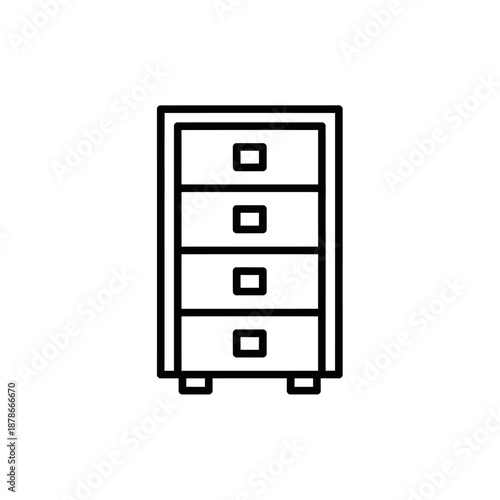 Minimalist Drawn File Cabinet With Four Drawers for Office Organization