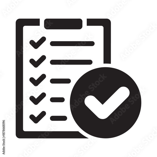Document with checklist and confirmation mark representing task completion status