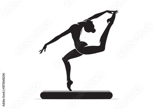 gymnastics logo silhouette vector, gymnast silhouette logo illustration, fitness gymnastic logo silhouette sportswoman vector, gymnastics poses logo silhouette vector on white background