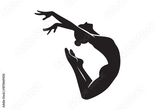 gymnastics logo silhouette vector, gymnast silhouette logo illustration, fitness gymnastic logo silhouette sportswoman vector, gymnastics poses logo silhouette vector on white background